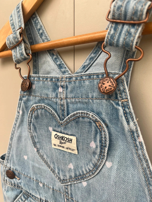 Oshkosh Heart Denim Dungarees 2T