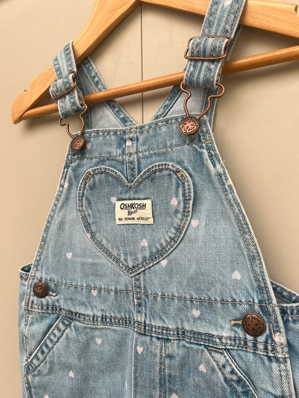 Oshkosh Heart Denim Dungarees 2T