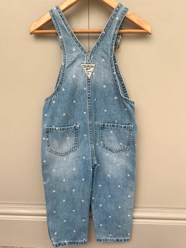 Oshkosh Heart Denim Dungarees 3T