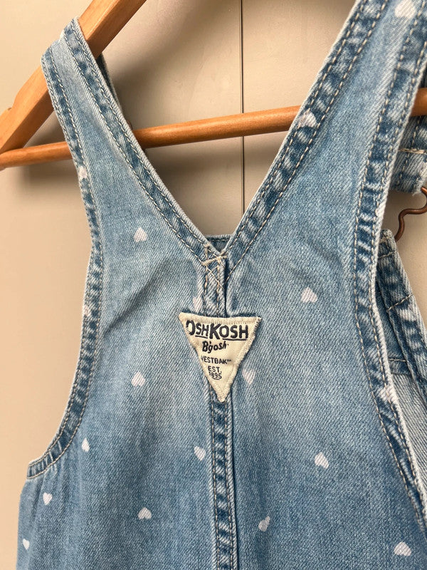 Oshkosh Heart Denim Dungarees 3T