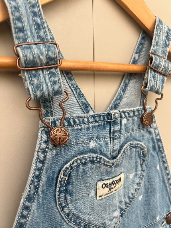 Oshkosh Heart Denim Dungarees 3T