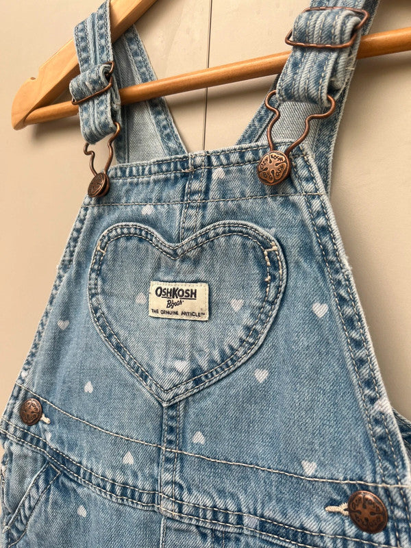 Oshkosh Heart Denim Dungarees 3T