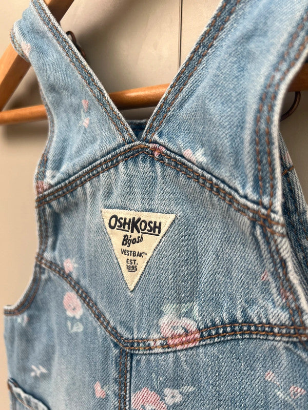 Oshkosh Floral Denim Dungarees 9-12M