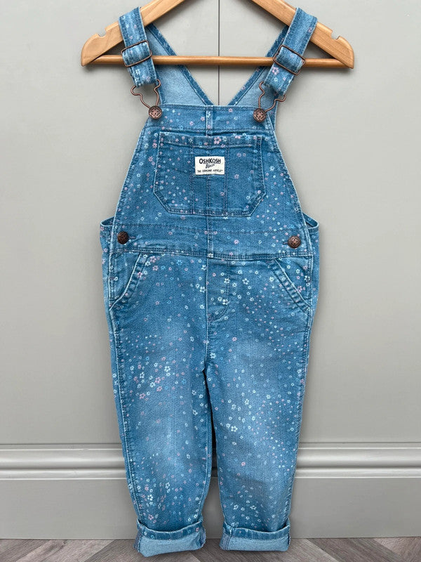 Oshkosh Floral Denim Dungarees 3T