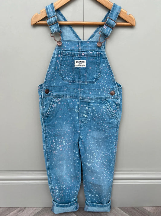 Oshkosh Floral Denim Dungarees 3T