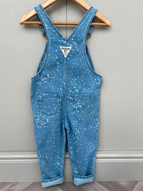Oshkosh Floral Denim Dungarees 3T