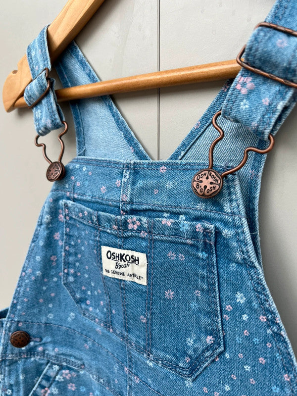Oshkosh Floral Denim Dungarees 3T