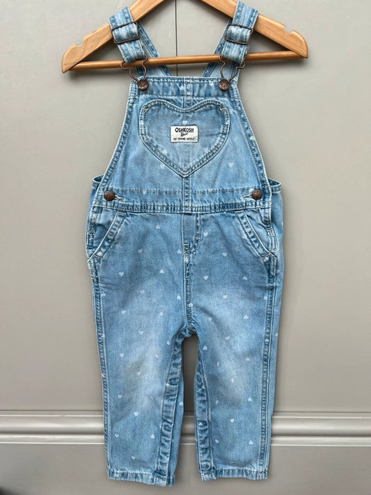 Oshkosh Heart Denim Dungarees 24M