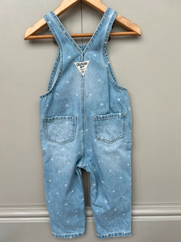Oshkosh Heart Denim Dungarees 24M