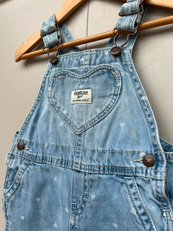 Oshkosh Heart Denim Dungarees 24M