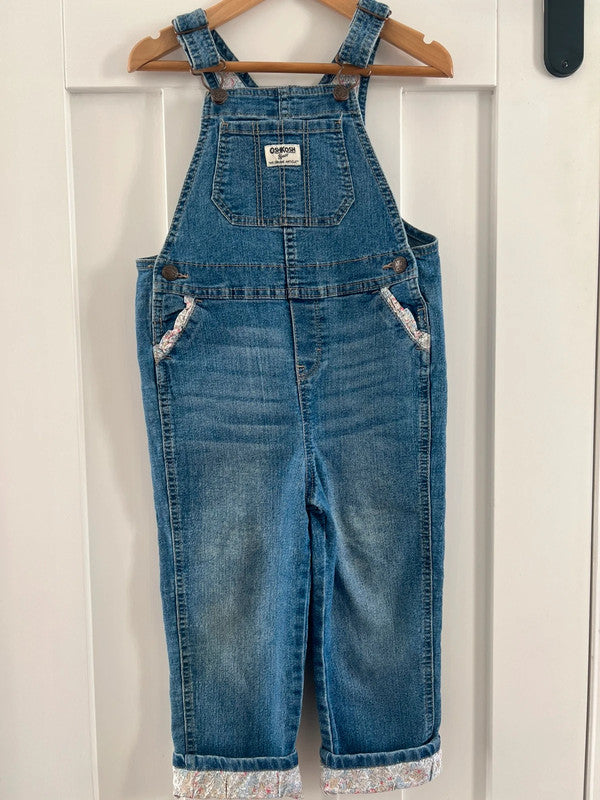 Oshkosh Denim Floral Dungarees 5T