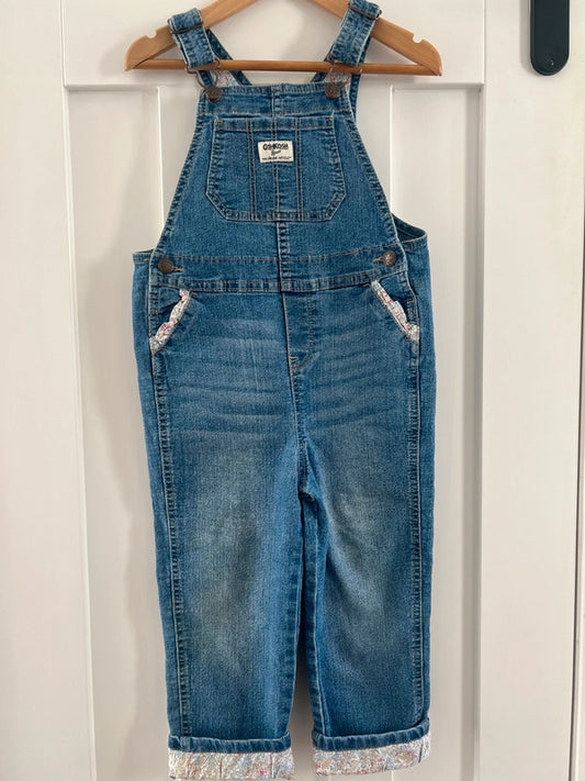 Oshkosh Denim Floral Dungarees 5T