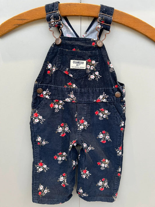 Oshkosh Floral Corduroy Dungarees 6M