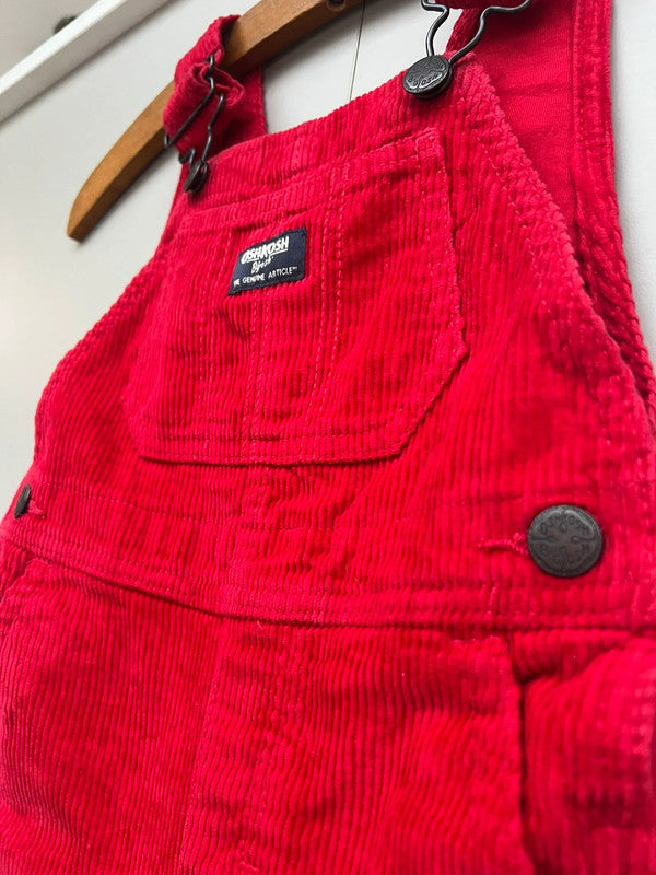 Oshkosh Red Corduroy Dungarees 2T