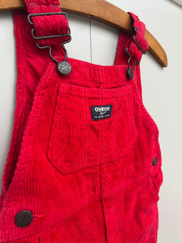 Oshkosh Red Corduroy Dungarees 2T