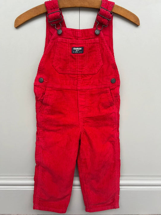 Oshkosh Red Corduroy Dungarees 2T
