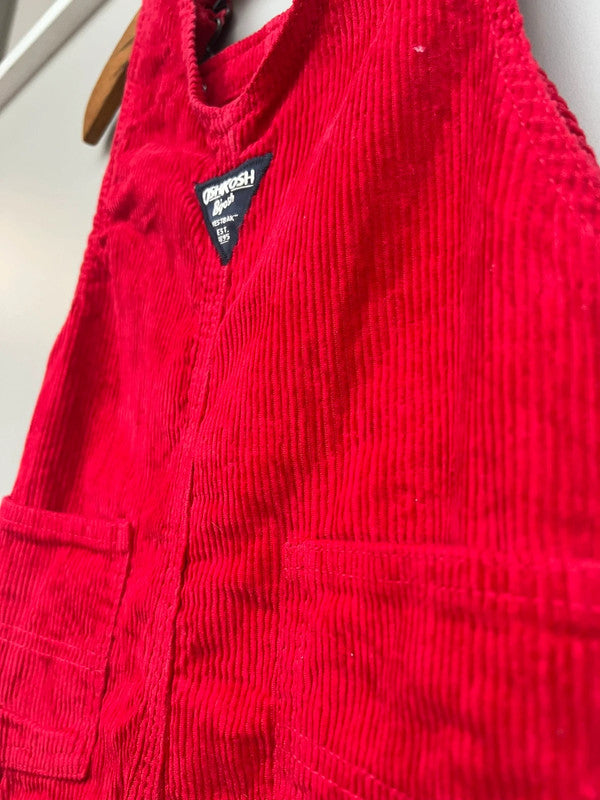 Oshkosh Red Corduroy Dungarees 2T