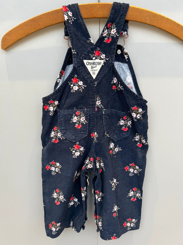 Oshkosh Floral Corduroy Dungarees 6M