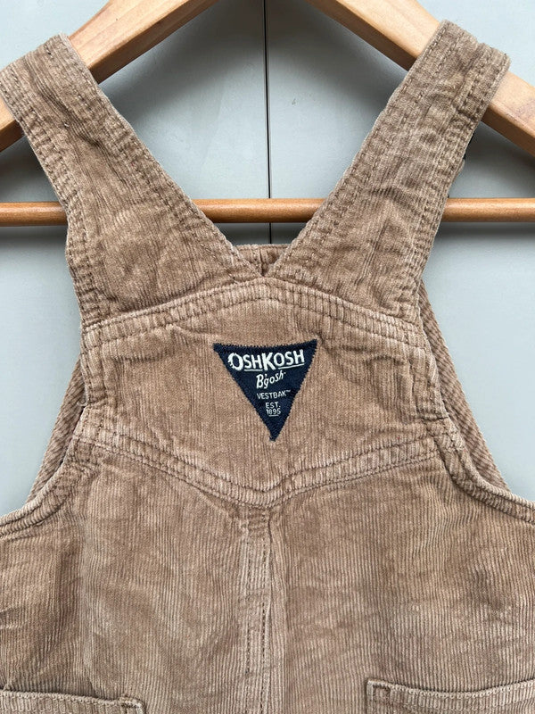 Oshkosh Taupe Corduory Dungarees 12M
