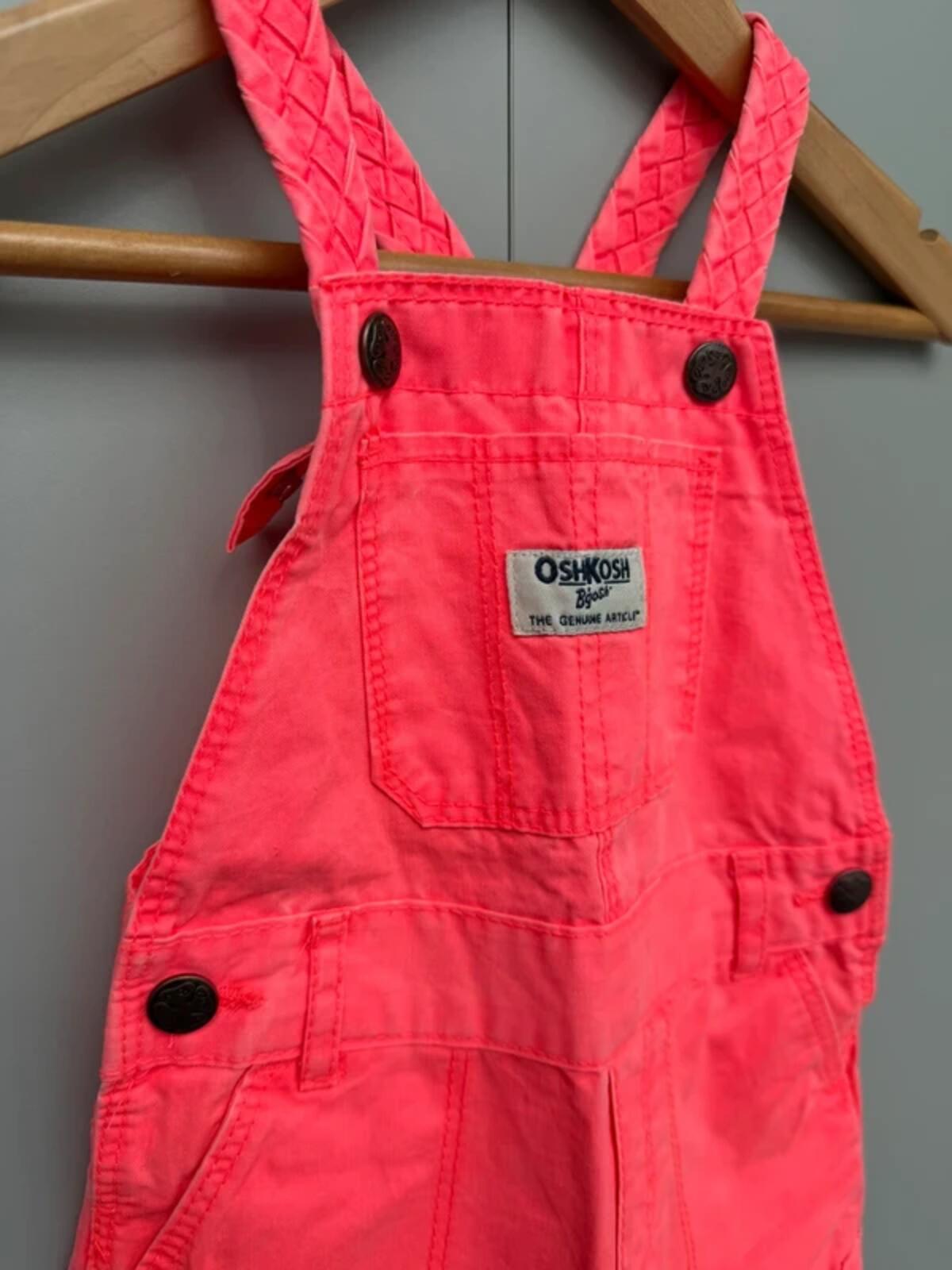 Oshkosh Pink Coral Shortall Dungarees 18M
