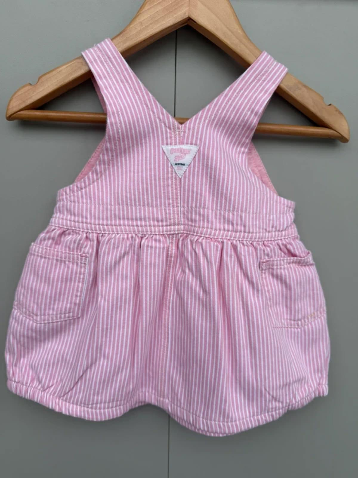 Oshkosh Vintage Pink Hickory Dress 3-6M