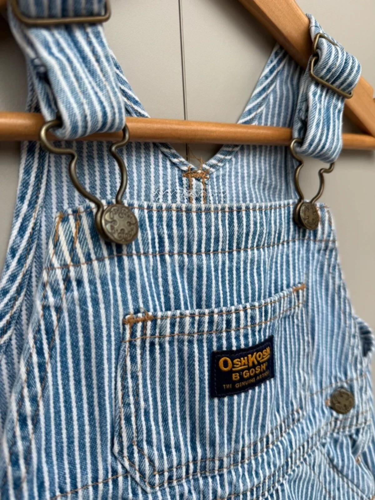 Oshkosh Vintage Hickory Shortall Dungarees 18M