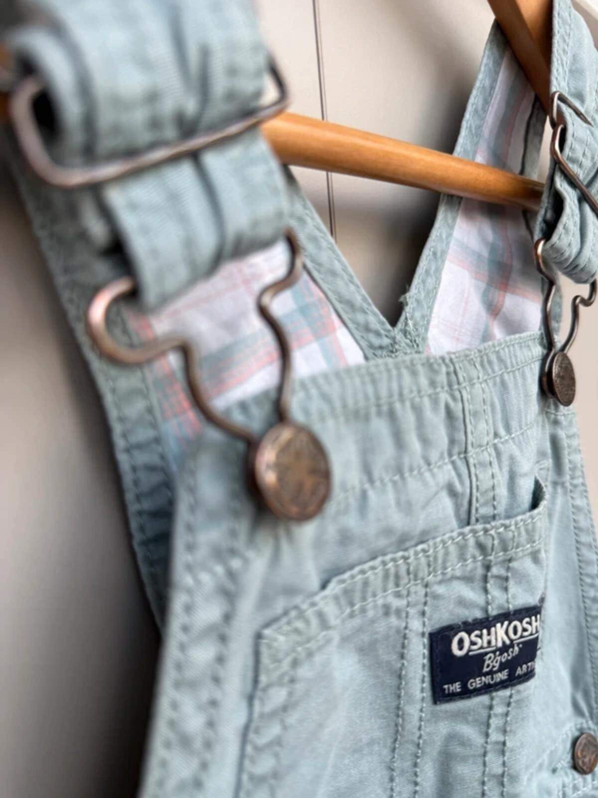 Oshkosh Sage Green Cotton Dungarees 3T