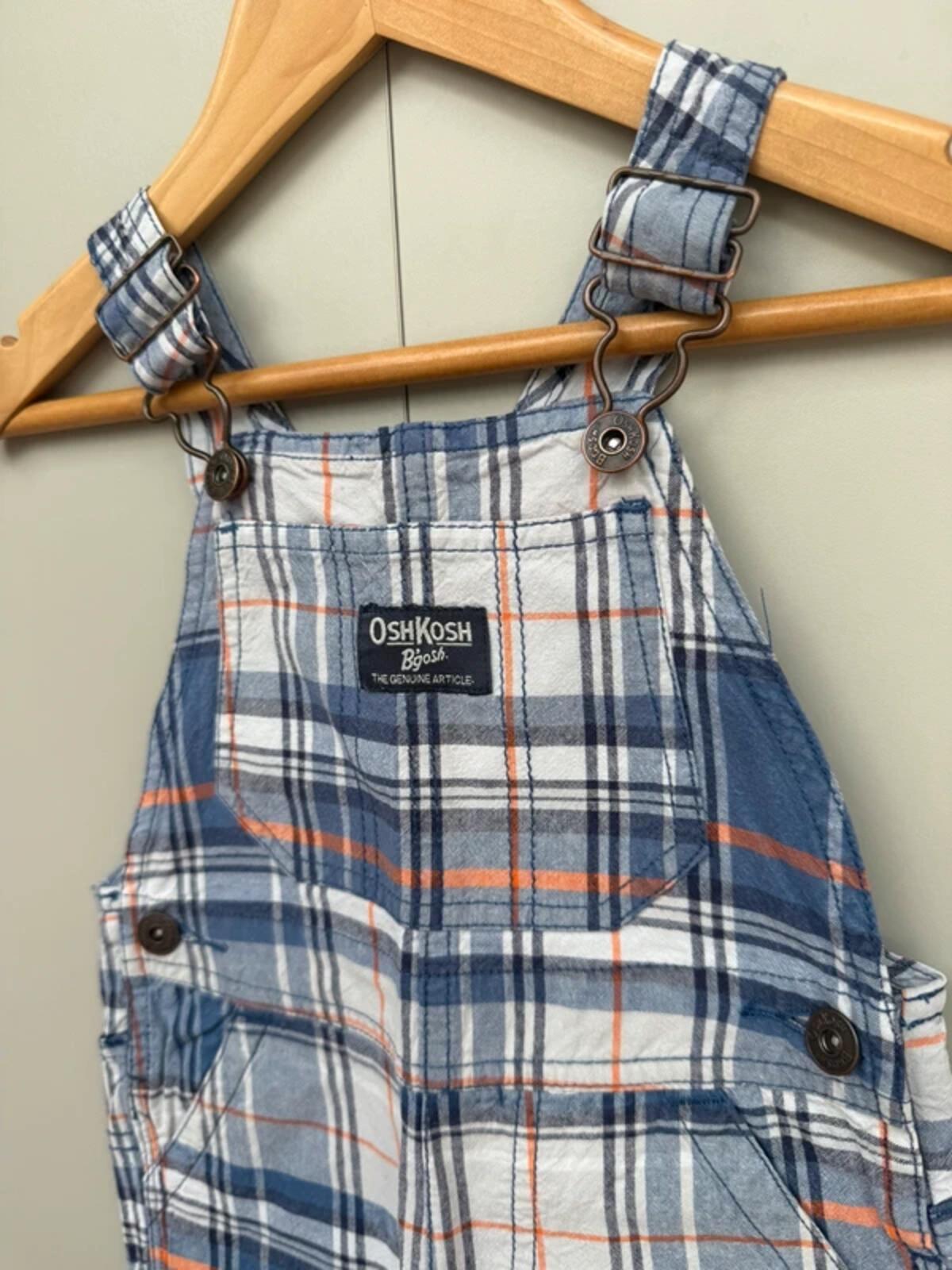 Oshkosh Check Shortall Dungarees 24M