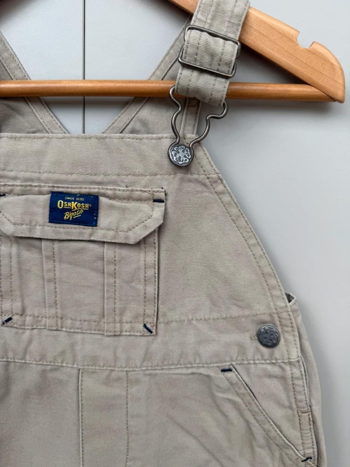 Oshkosh Vintage Taupe Shortall Dungarees 18M