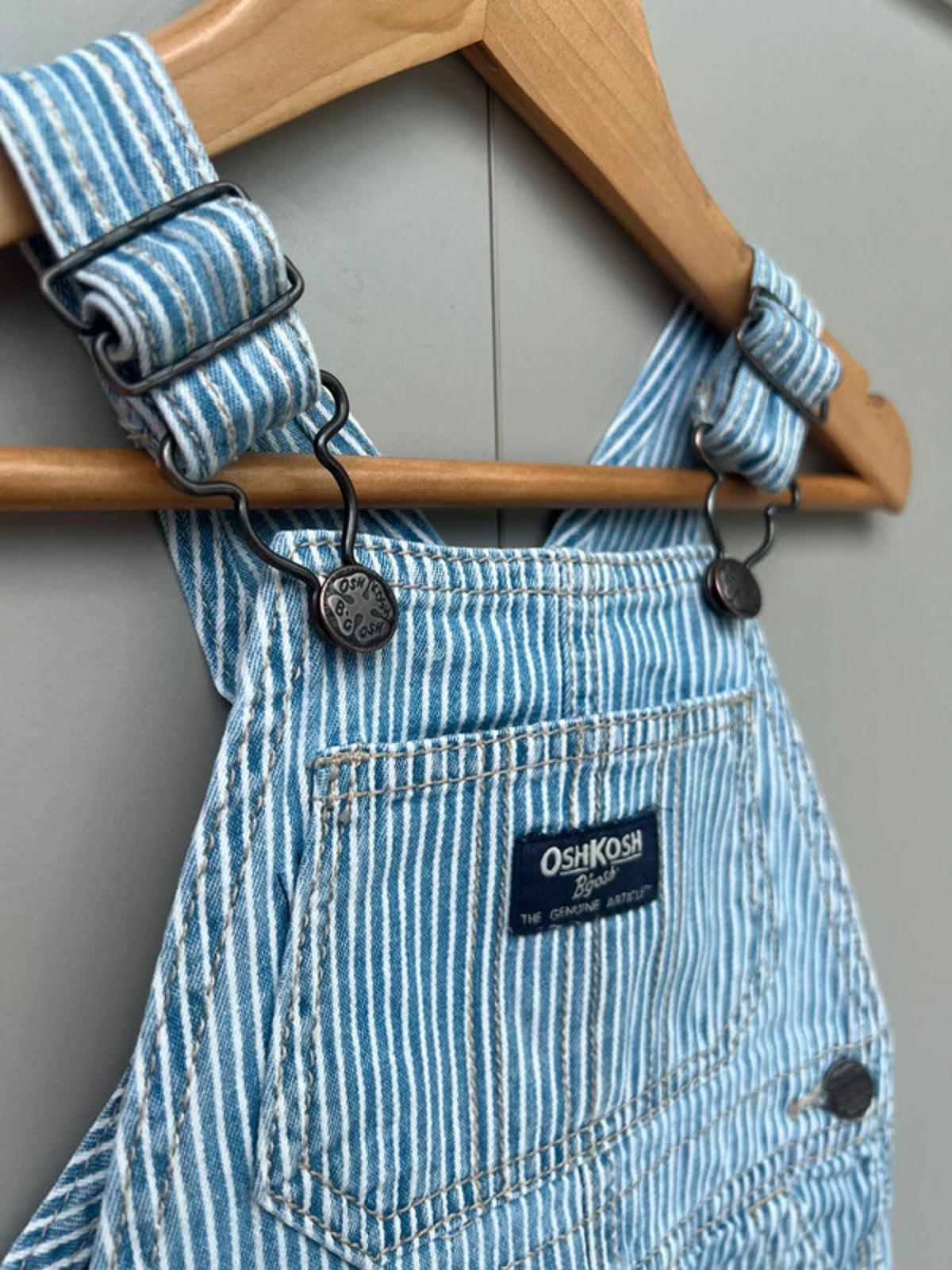 Oshkosh Hickory Shortall Dungarees 12M