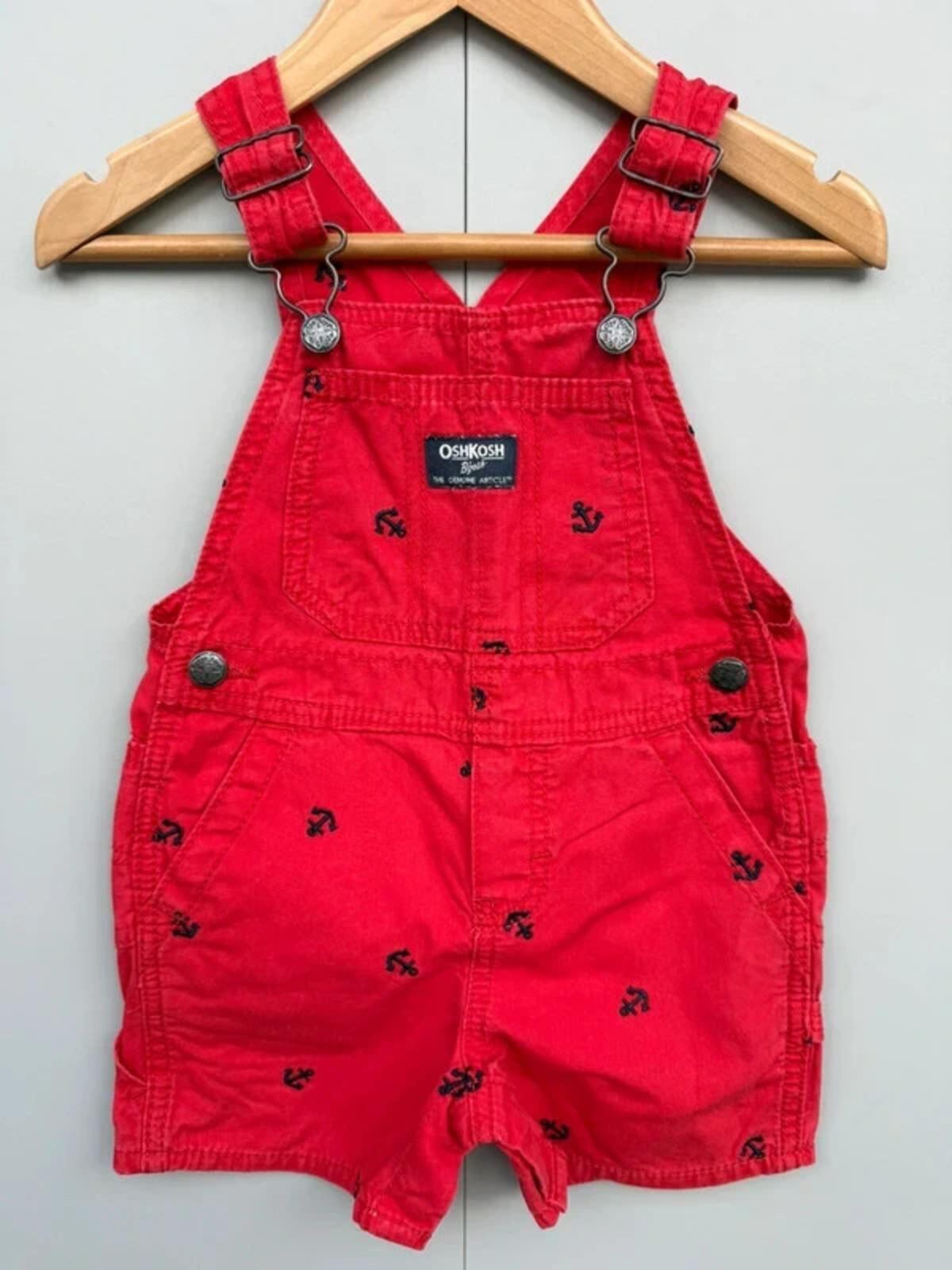 Oshkosh Shortall Red Anchor Dungarees 18M