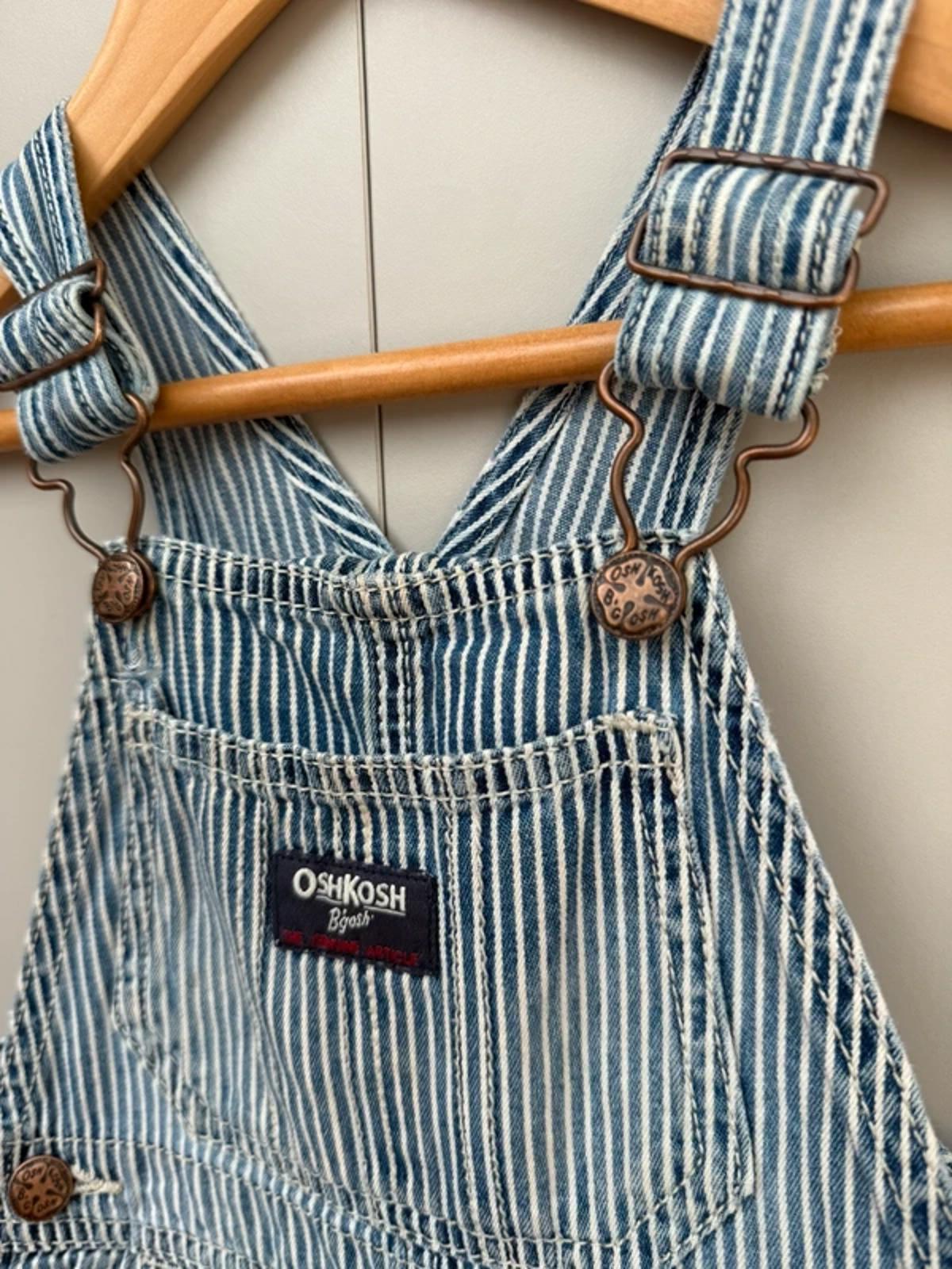 Oshkosh Hickory Stripe Shortall Dungarees 18M