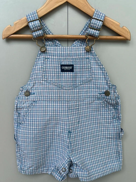 Oshkosh Vintage Hickory Shortall Dungarees 6/9M