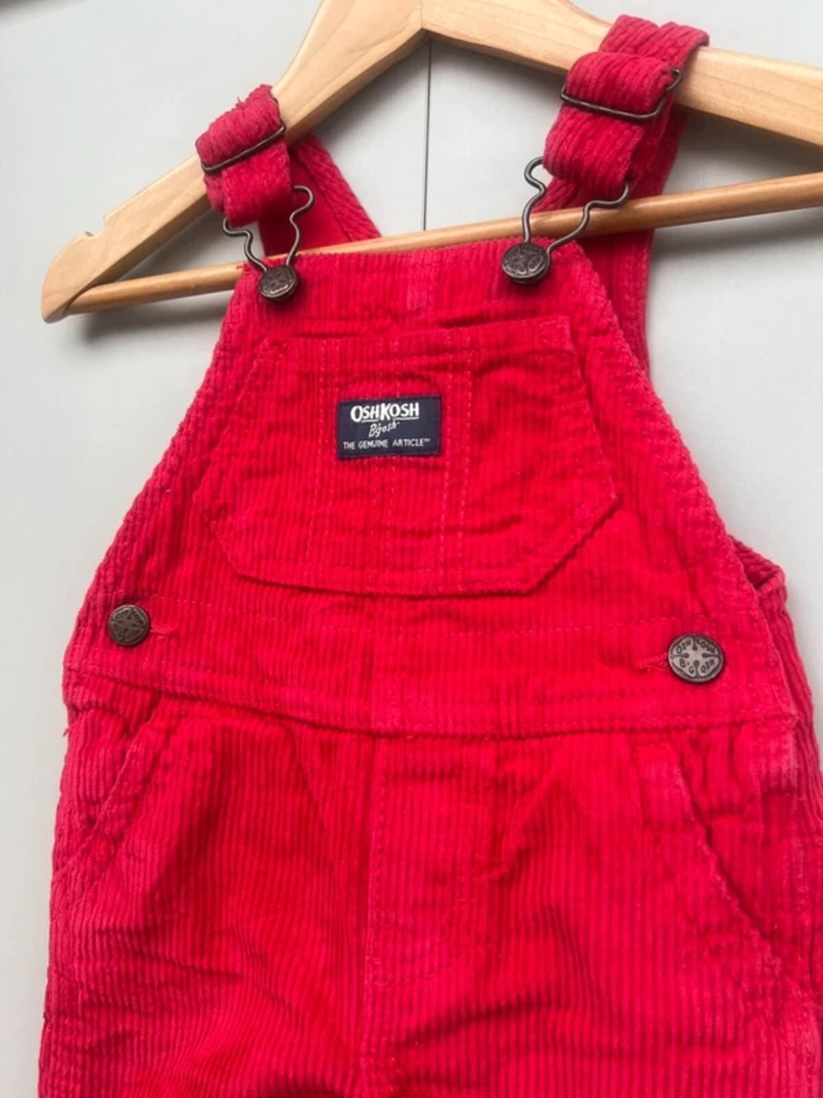 Oshkosh Red Corduroy Dungarees 6M