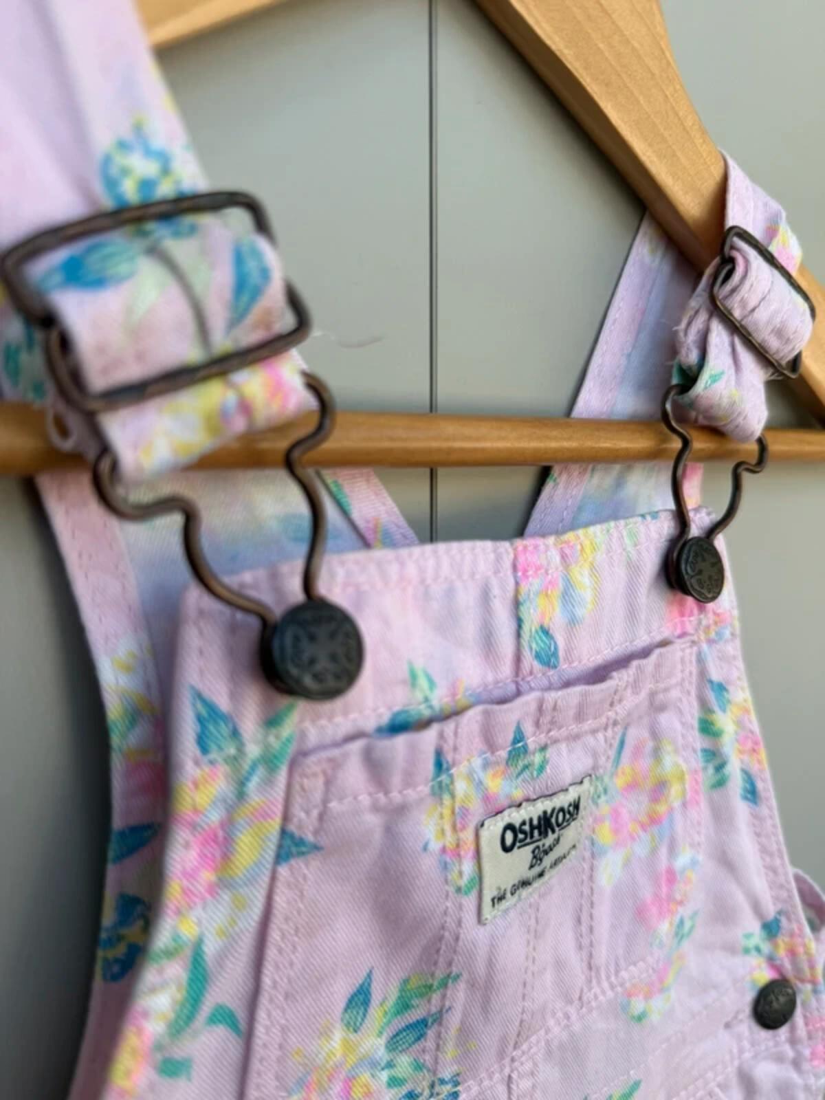 Oshkosh Floral Pink Shortall Dungarees 18M