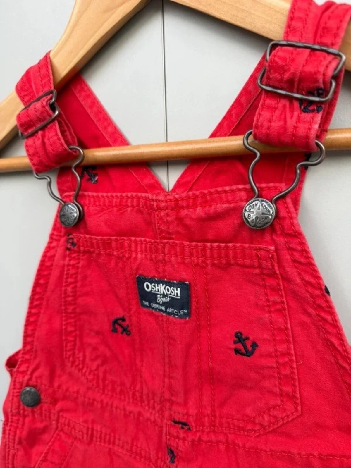Oshkosh Shortall Red Anchor Dungarees 18M