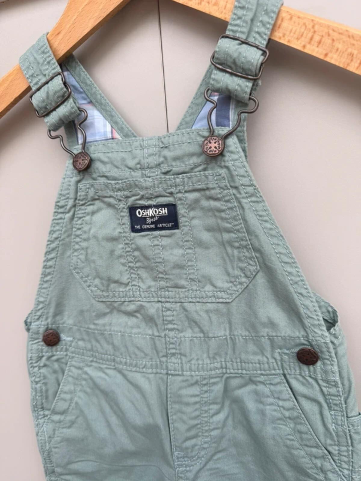 Oshkosh Sage Green Dungarees 18M