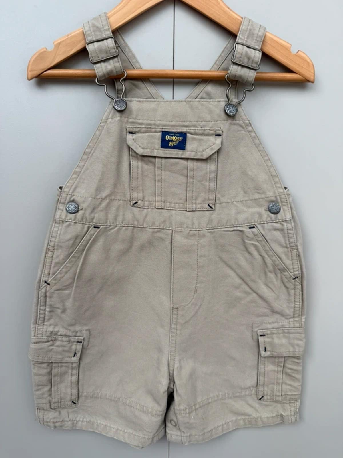 Oshkosh Vintage Taupe Shortall Dungarees 18M