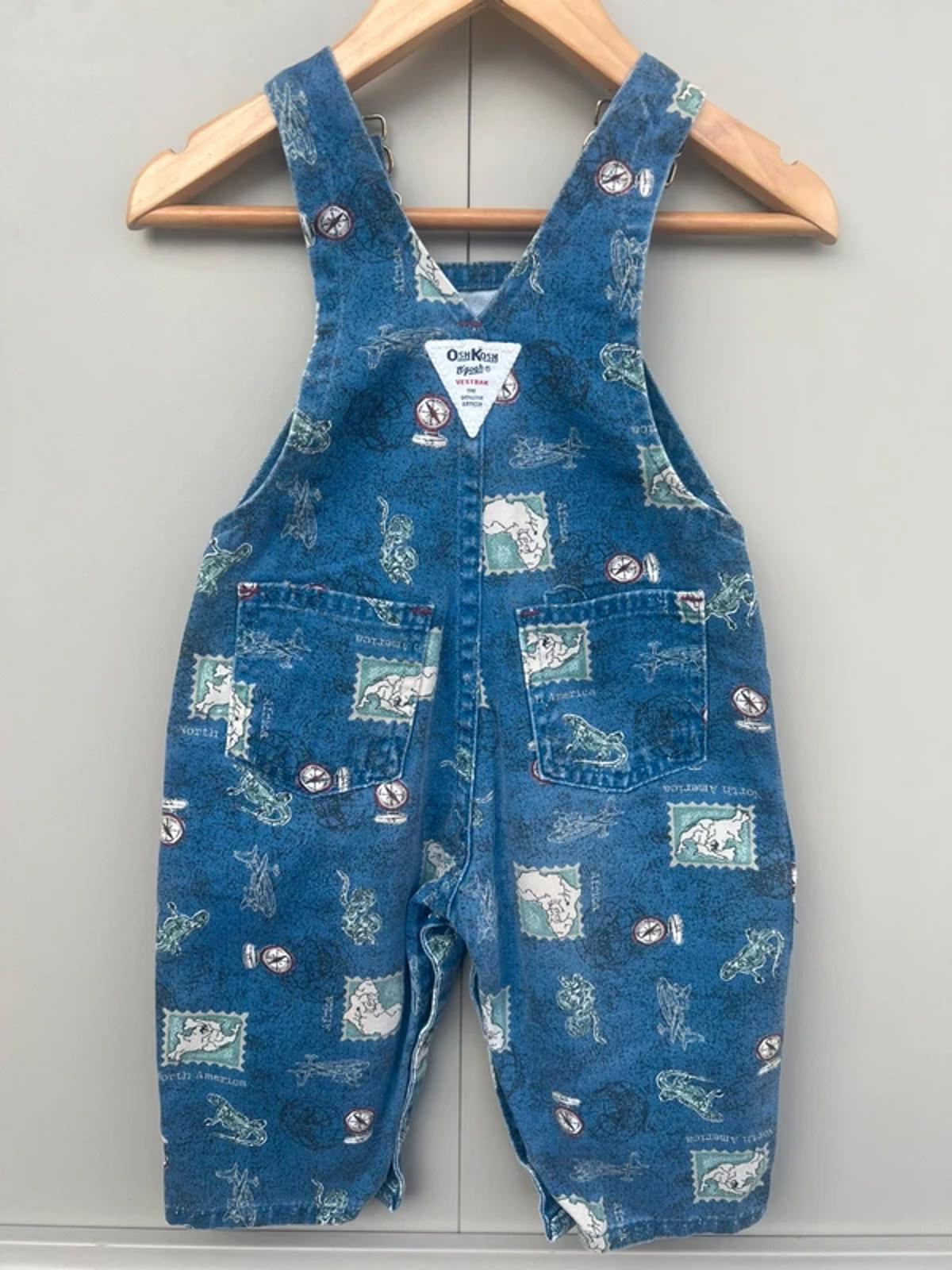 RARE Oshkosh Vintage Compass Dungarees 12M