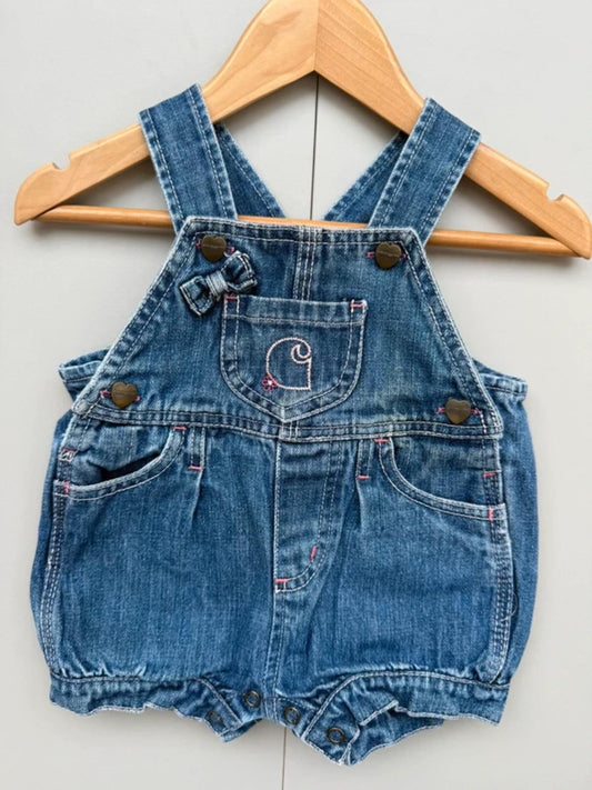 Carhartt Girls Denim Shortall Dungarees 9M
