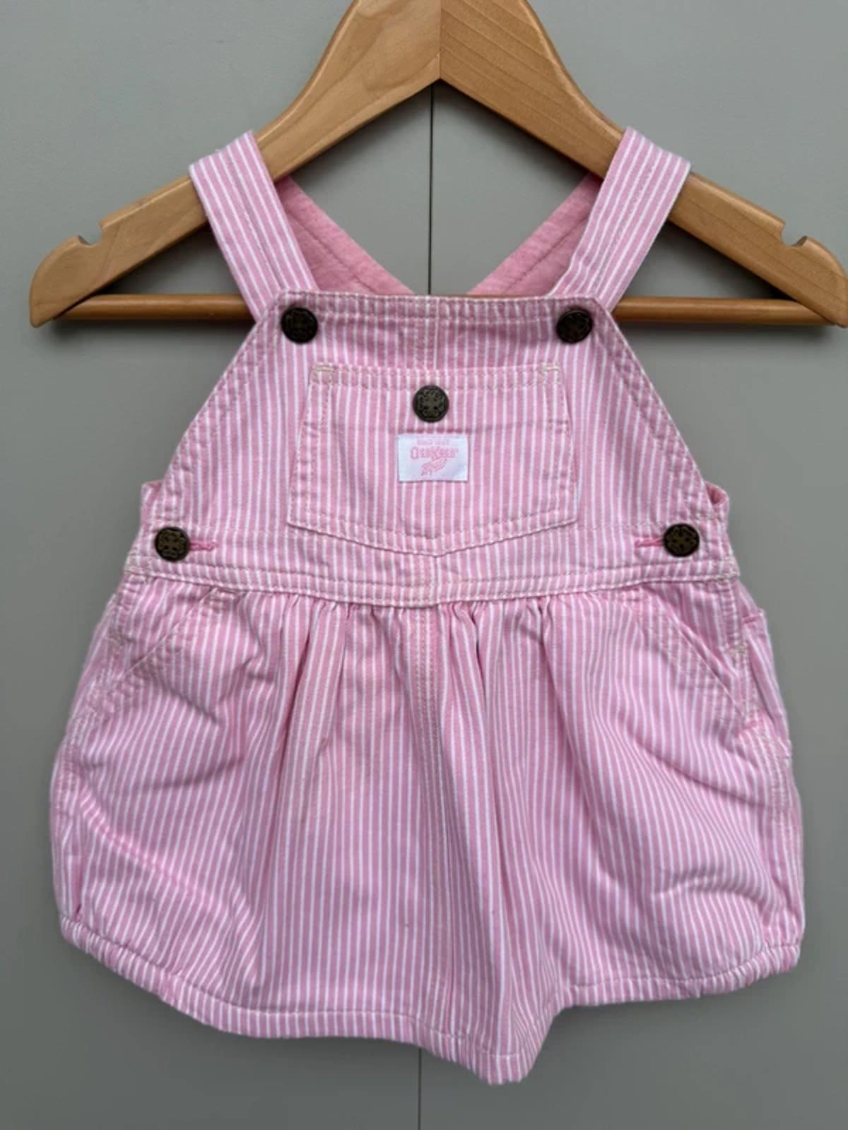 Oshkosh Vintage Pink Hickory Dress 3-6M
