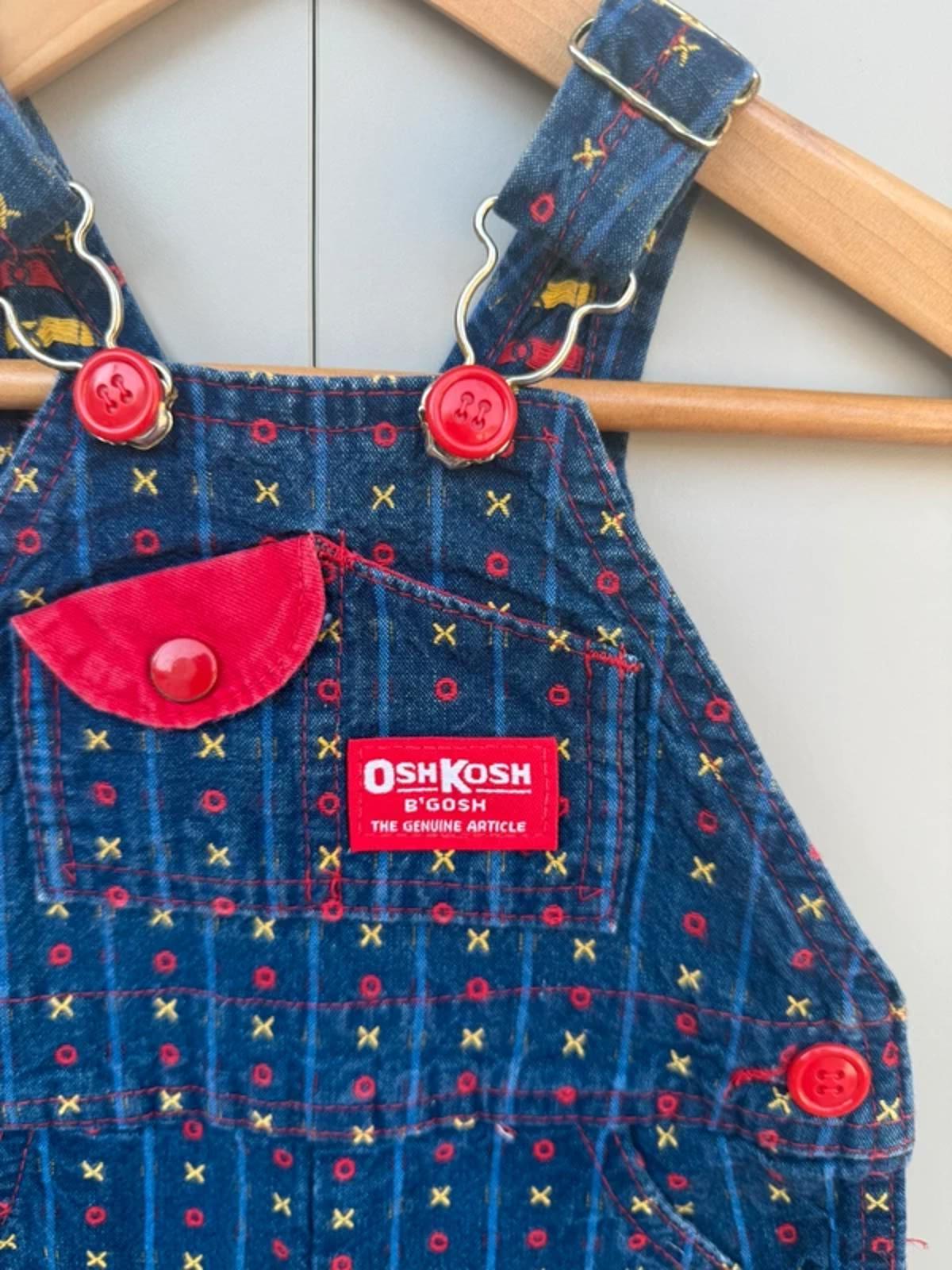 RARE Oshkosh Vintage 80s USA Shortall Dungarees XO’s 6/9M