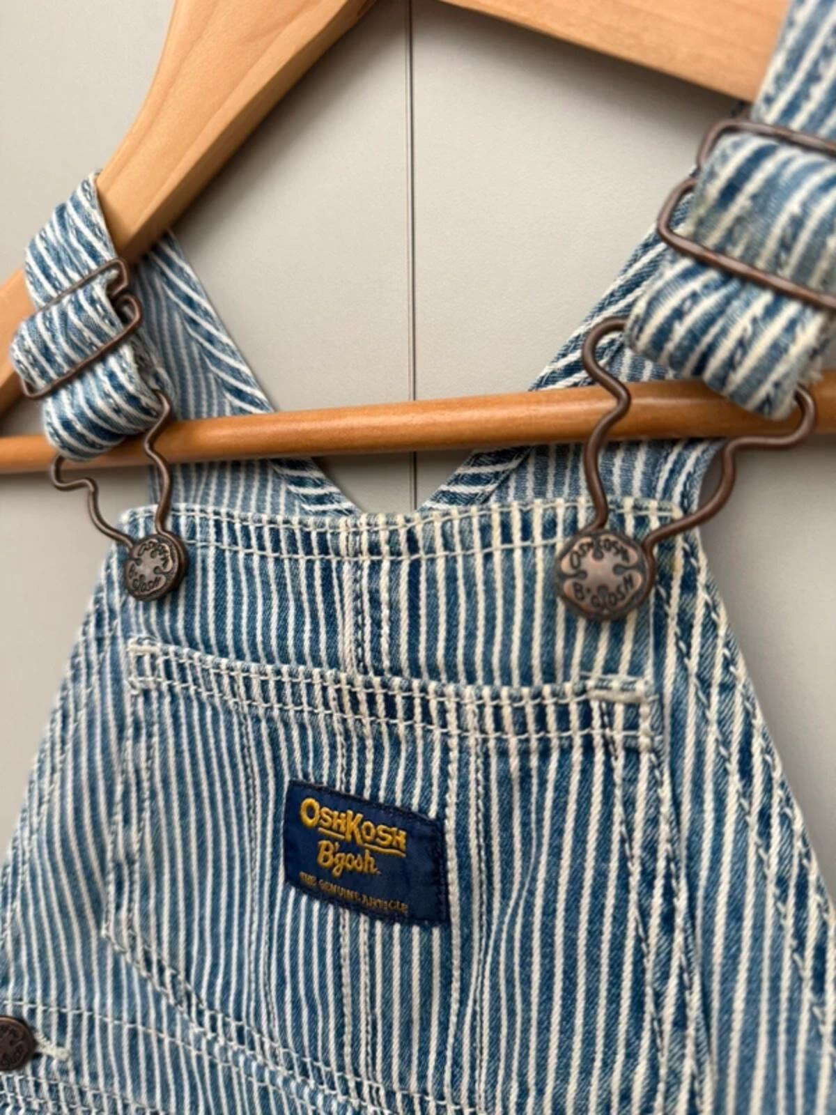 Oshkosh Hickory Dungaree Shortalls 9M
