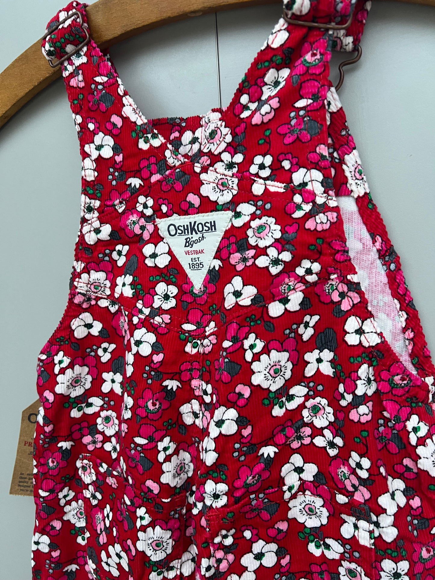 Oshkosh Corduroy Floral Dungarees 4T