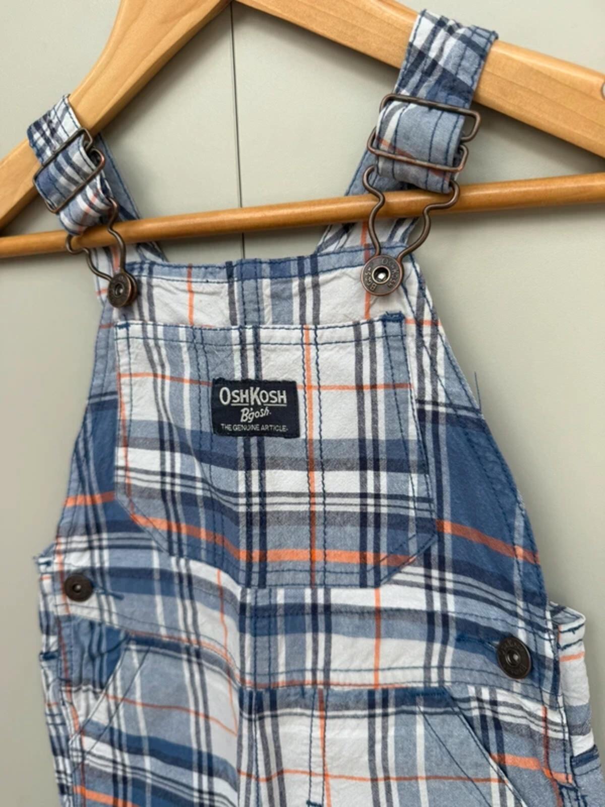 Oshkosh Check Shortall Dungarees 24M