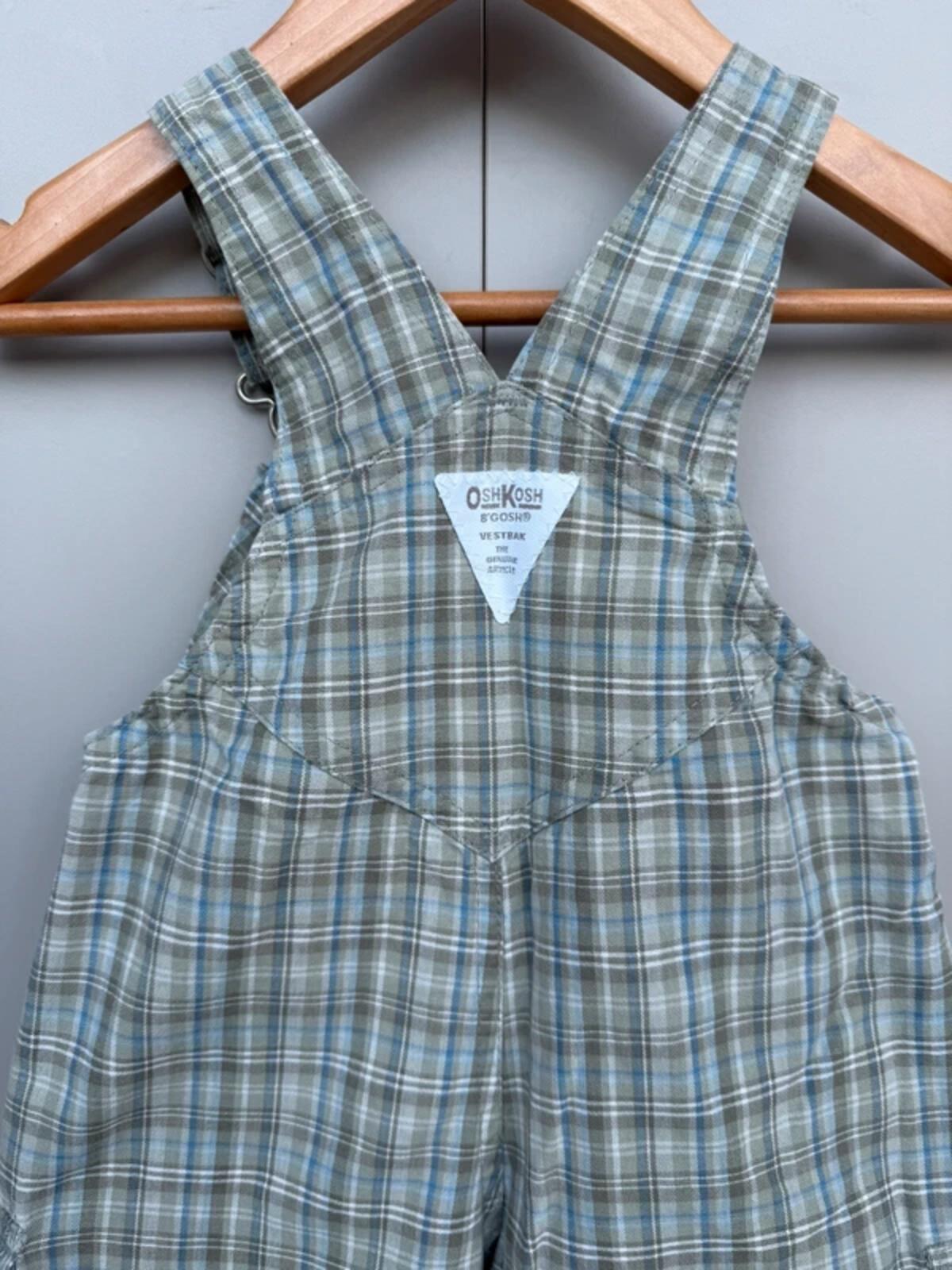 Oshkosh Vintage 90s Check Dungarees 12M
