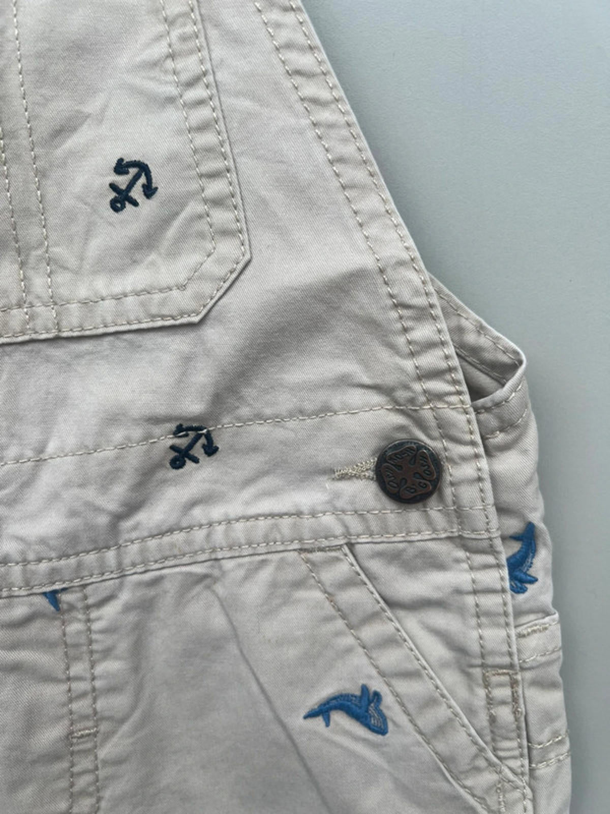 Oshkosh Shortall Beige Dungarees 18-24M