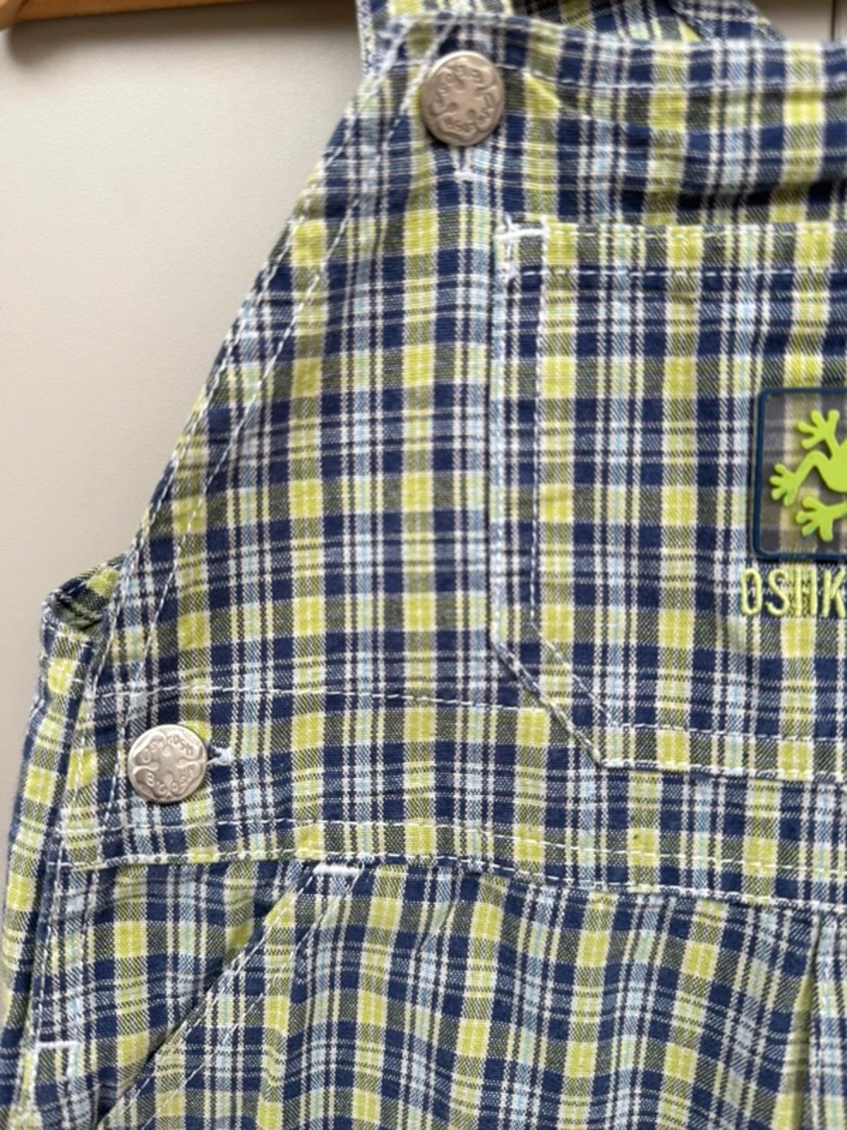Oshkosh Vintage Frog Check Shortalls 18M
