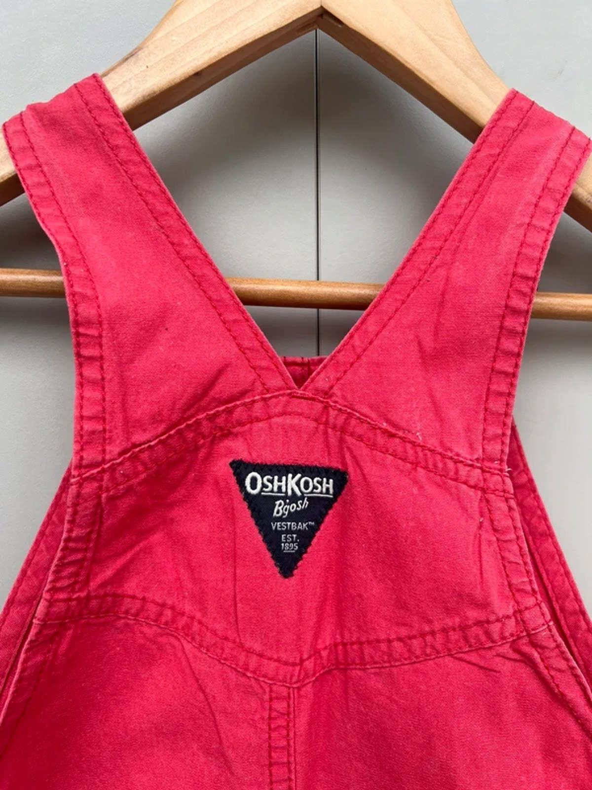 Oshkosh Red Cotton Shortall Dungarees 18/24M