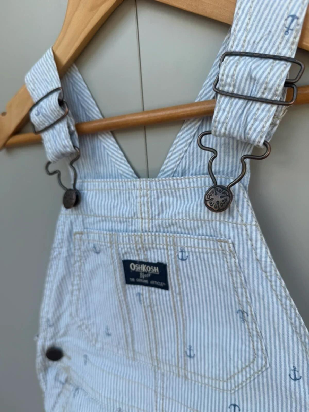 Oshkosh Anchor Striped Shortall Dungarees 3T